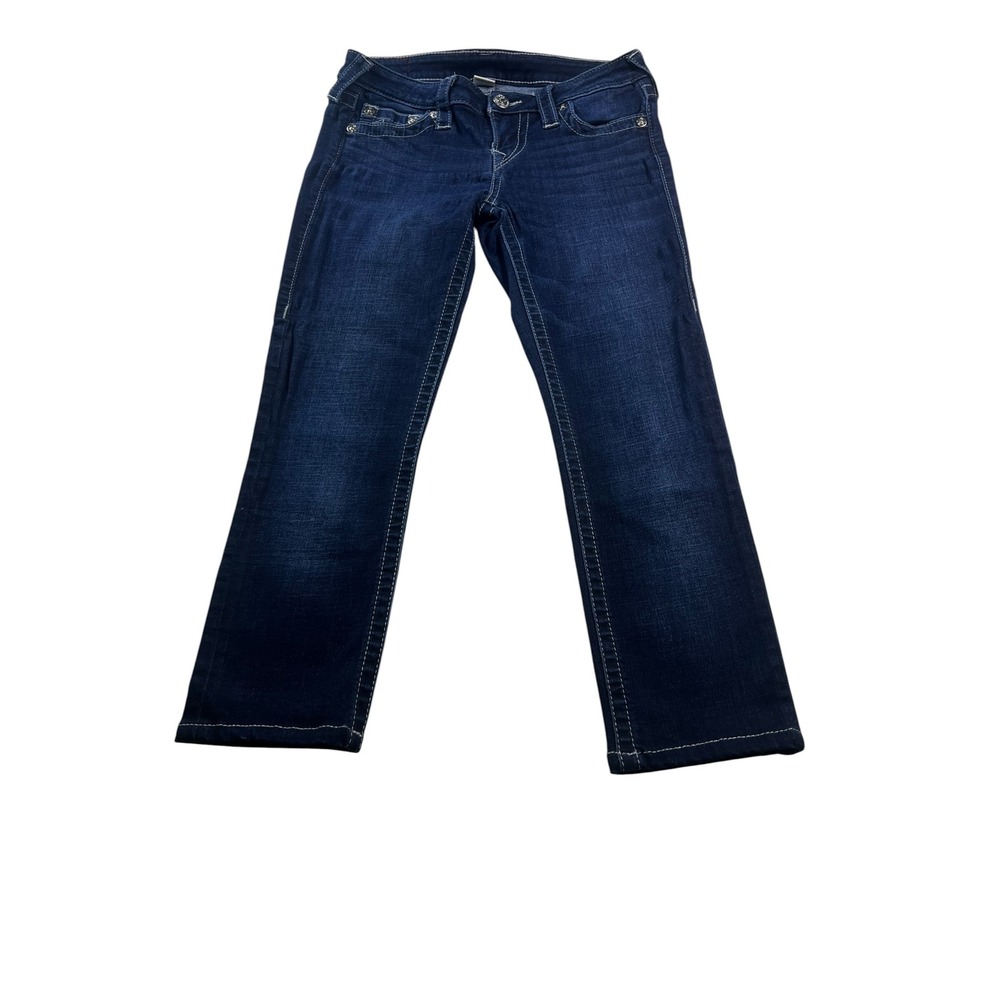 True Religion Womens Size 25 Skinny Jeans Dark Wash Stretch Horseshoe Denim
